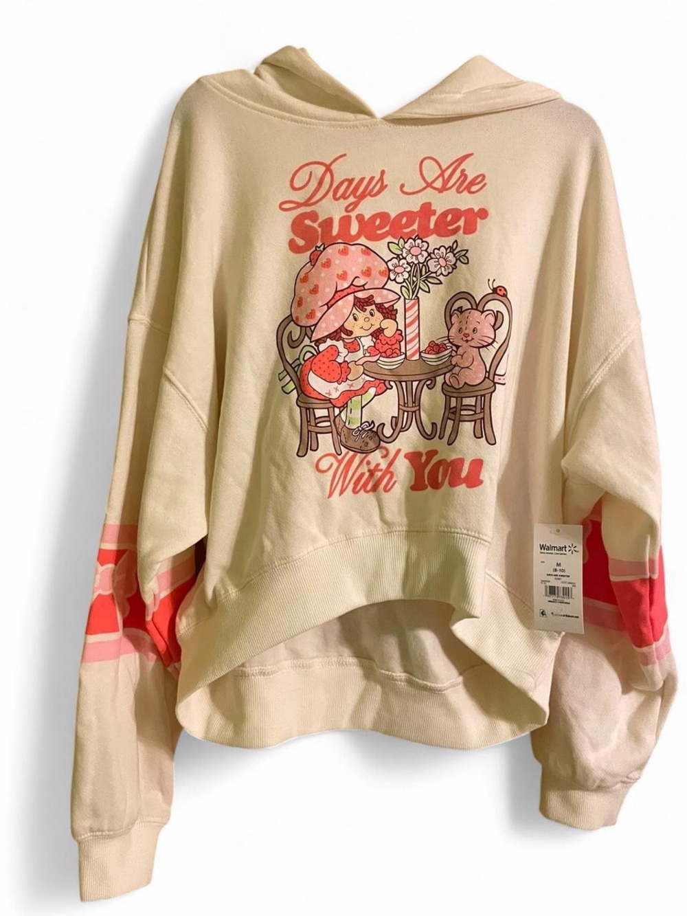 Walmart Cream Graphic Hoodie with Pink Accents - Days Are Sweeter